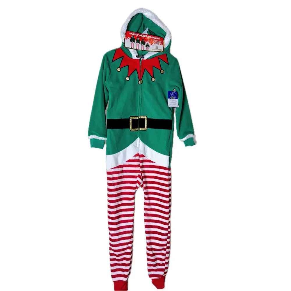 New Kids 4/5‎ Unisex Boys Girls Matching Elf One Piece Pajamas Outfit Christmas